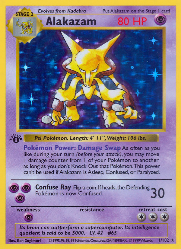 Alakazam (1/102) (Shadowless) [Base Set 1st Edition] | Shuffle n Cut Hobbies & Games