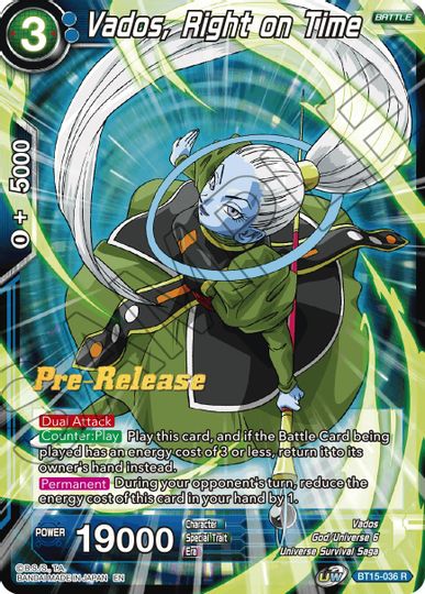 Vados, Right on Time (BT15-036) [Saiyan Showdown Prerelease Promos] | Shuffle n Cut Hobbies & Games