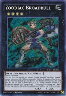 Zoodiac Broadbull [MP17-EN206] Secret Rare | Shuffle n Cut Hobbies & Games