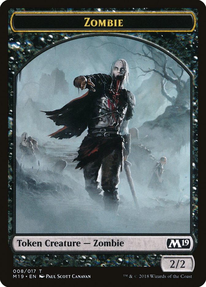 Zombie Token [Core Set 2019 Tokens] | Shuffle n Cut Hobbies & Games