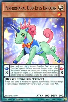 Performapal Odd-Eyes Unicorn [LEDD-ENC07] Common | Shuffle n Cut Hobbies & Games