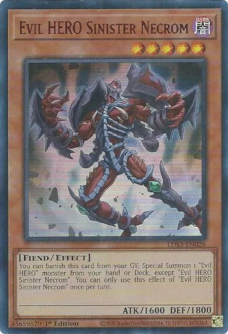 Evil HERO Sinister Necrom (Red) [LDS3-EN026] Ultra Rare | Shuffle n Cut Hobbies & Games