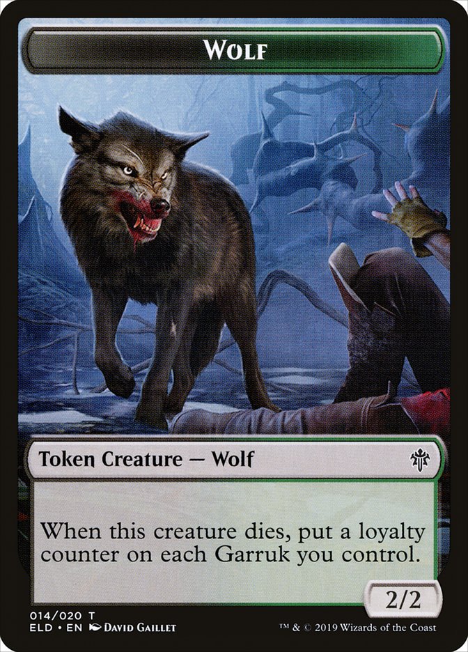 Wolf Token [Throne of Eldraine Tokens] | Shuffle n Cut Hobbies & Games