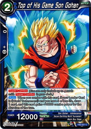 Top of His Game Son Gohan [TB2-021] | Shuffle n Cut Hobbies & Games