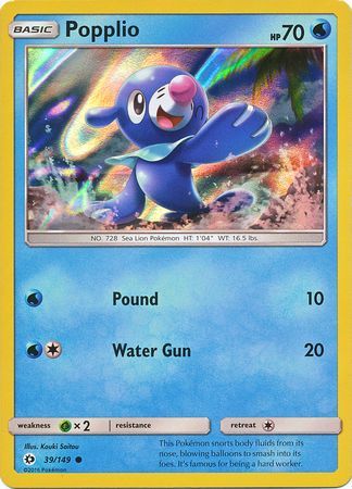 Popplio (39/149) (Water Web Holo) [Sun & Moon: Base Set] | Shuffle n Cut Hobbies & Games