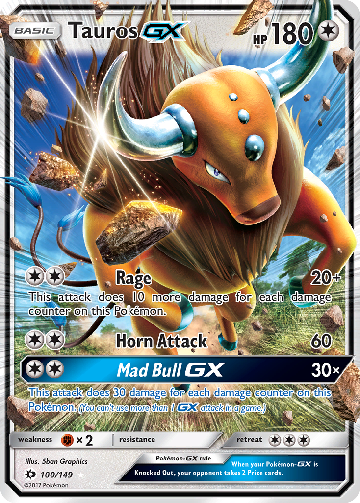 Tauros GX (100/149) [Sun & Moon: Base Set] | Shuffle n Cut Hobbies & Games