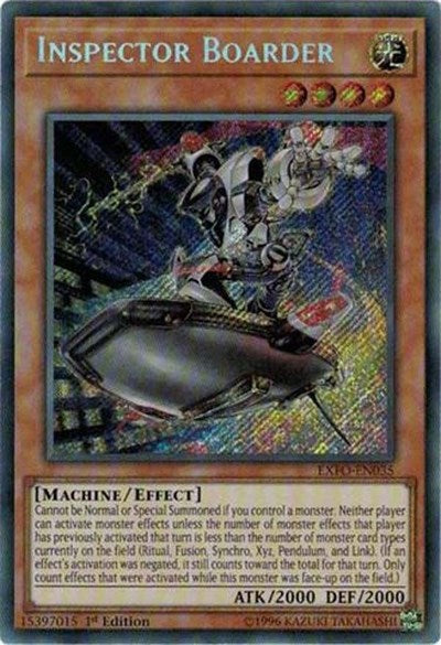 Inspector Boarder [EXFO-EN035] Secret Rare | Shuffle n Cut Hobbies & Games