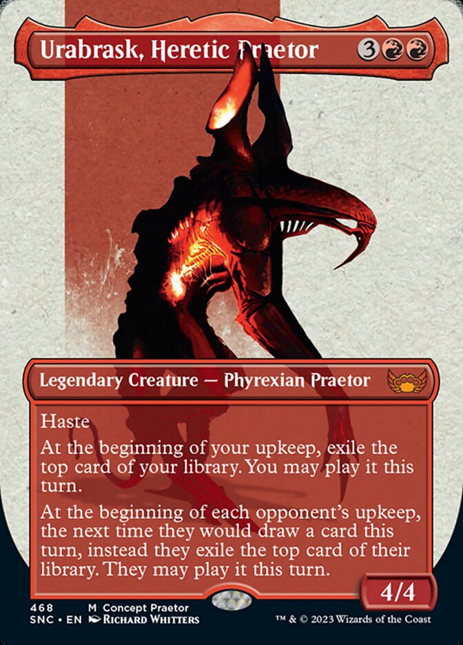 Urabrask, Heretic Praetor (Borderless Concept Praetors) [Phyrexia: All Will Be One] | Shuffle n Cut Hobbies & Games