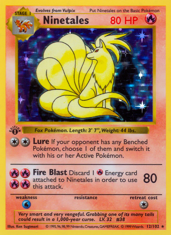 Ninetales (12/102) (Shadowless) [Base Set 1st Edition] | Shuffle n Cut Hobbies & Games