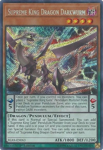 Supreme King Dragon Darkwurm [BLRR-EN063] Secret Rare | Shuffle n Cut Hobbies & Games