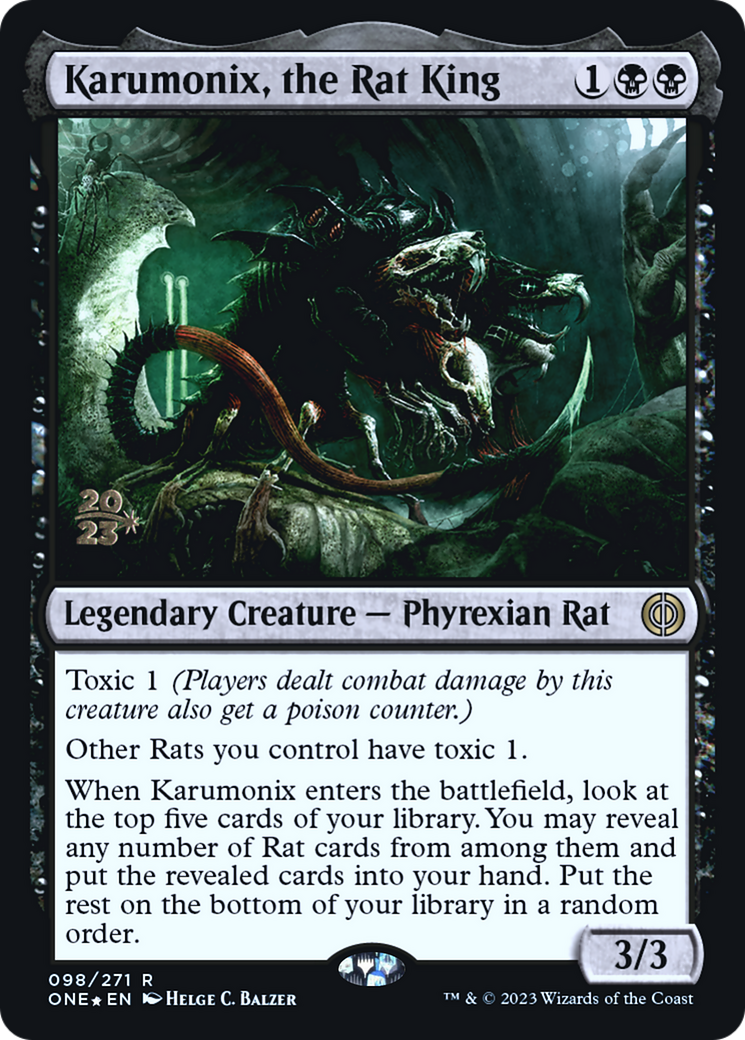 Karumonix, the Rat King [Phyrexia: All Will Be One Prerelease Promos] | Shuffle n Cut Hobbies & Games