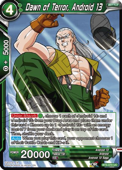 Dawn of Terror, Android 13 (Reprint) (BT3-070) [Battle Evolution Booster] | Shuffle n Cut Hobbies & Games