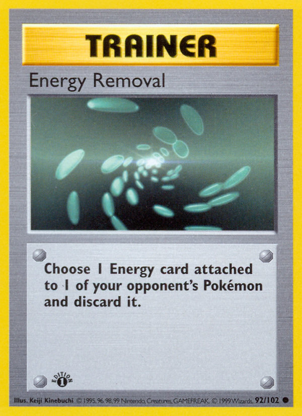 Energy Removal (92/102) (Shadowless) [Base Set 1st Edition] | Shuffle n Cut Hobbies & Games