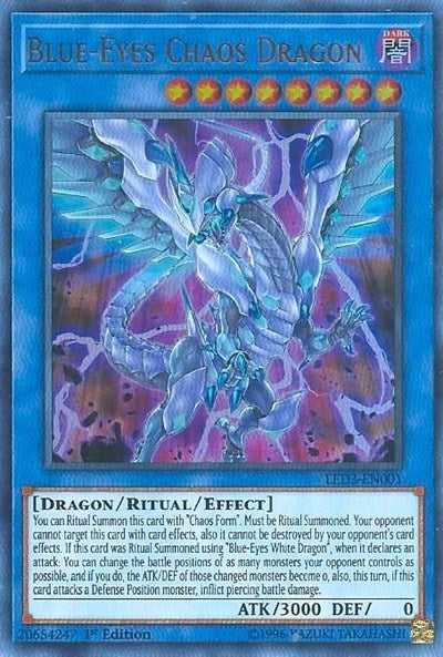 Blue-Eyes Chaos Dragon [LED3-EN001] Ultra Rare | Shuffle n Cut Hobbies & Games