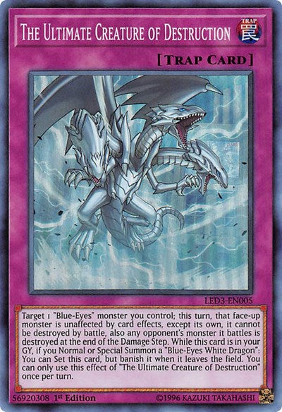 The Ultimate Creature of Destruction [LED3-EN005] Super Rare | Shuffle n Cut Hobbies & Games