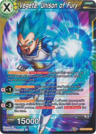 Vegeta, Unison of Fury [EX12-02] | Shuffle n Cut Hobbies & Games