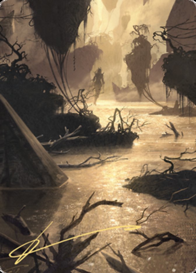 Murkwater Pathway Art Card (Gold-Stamped Signature) [Zendikar Rising Art Series] | Shuffle n Cut Hobbies & Games