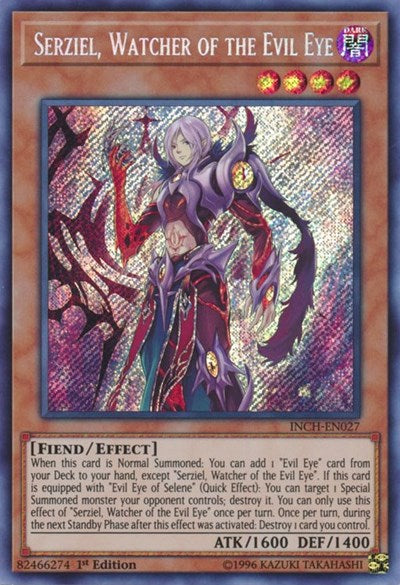 Serziel, Watcher of the Evil Eye [INCH-EN027] Secret Rare | Shuffle n Cut Hobbies & Games