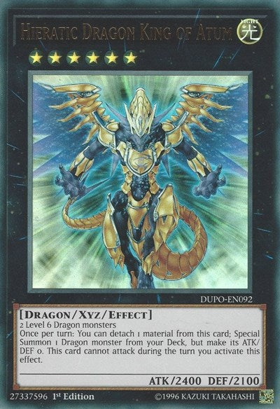 Hieratic Dragon King of Atum [DUPO-EN092] Ultra Rare | Shuffle n Cut Hobbies & Games