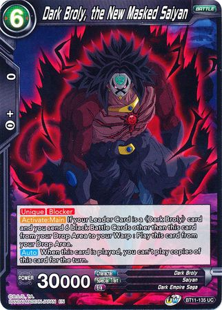 Dark Broly, the New Masked Saiyan [BT11-135] | Shuffle n Cut Hobbies & Games