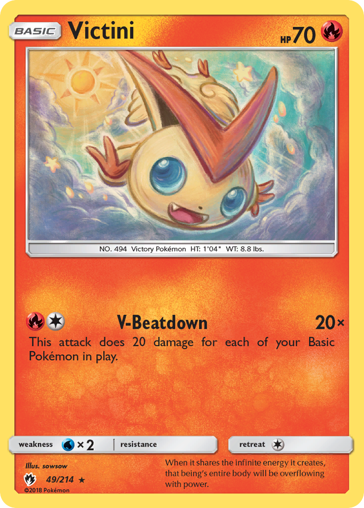 Victini (49/214) [Sun & Moon: Lost Thunder] | Shuffle n Cut Hobbies & Games