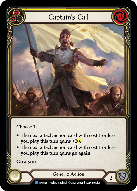 Captain's Call (Yellow) (Rainbow Foil) [MON261-RF] 1st Edition Rainbow Foil | Shuffle n Cut Hobbies & Games