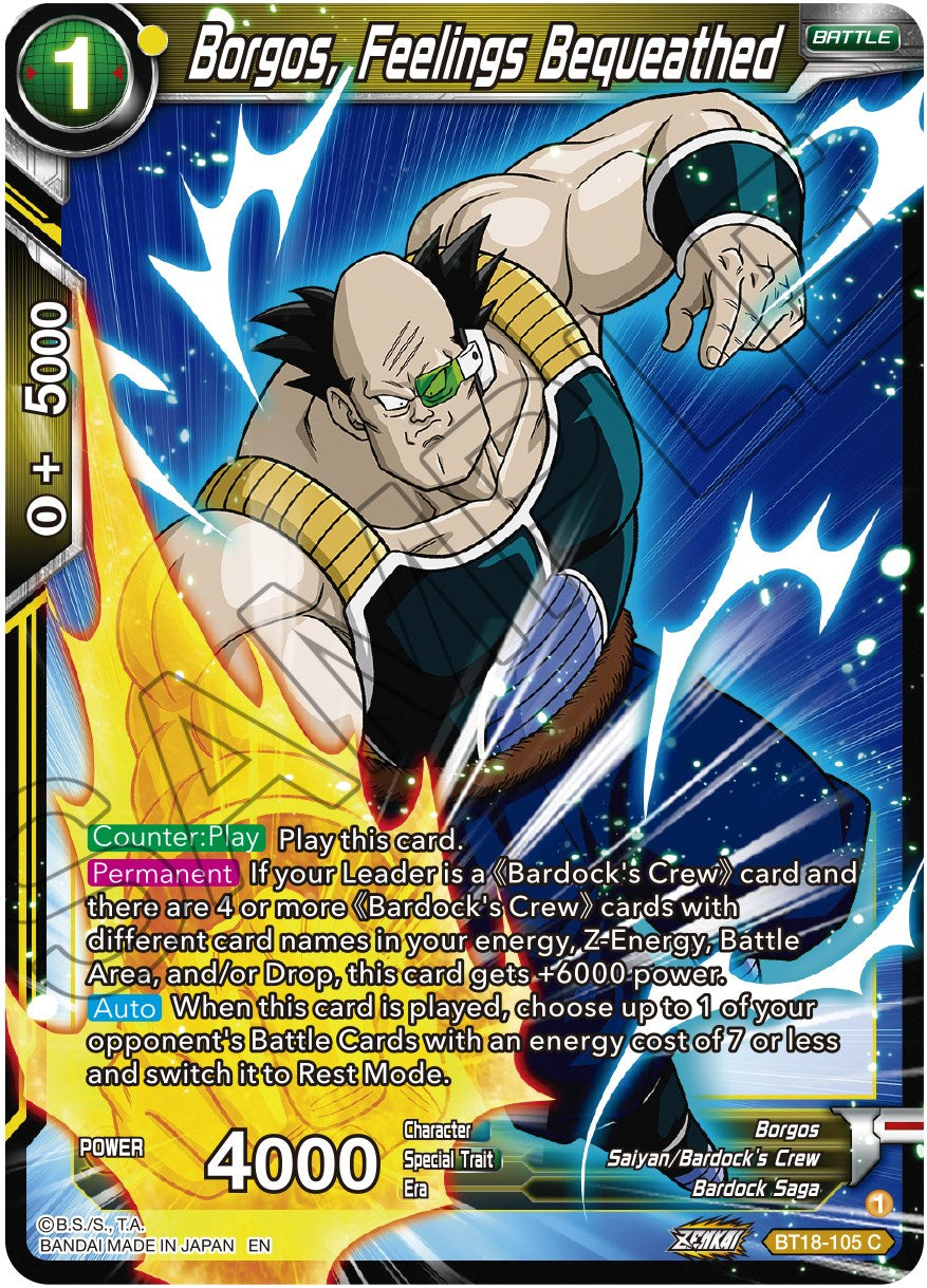 Borgos, Feelings Bequeathed (BT18-105) [Dawn of the Z-Legends] | Shuffle n Cut Hobbies & Games