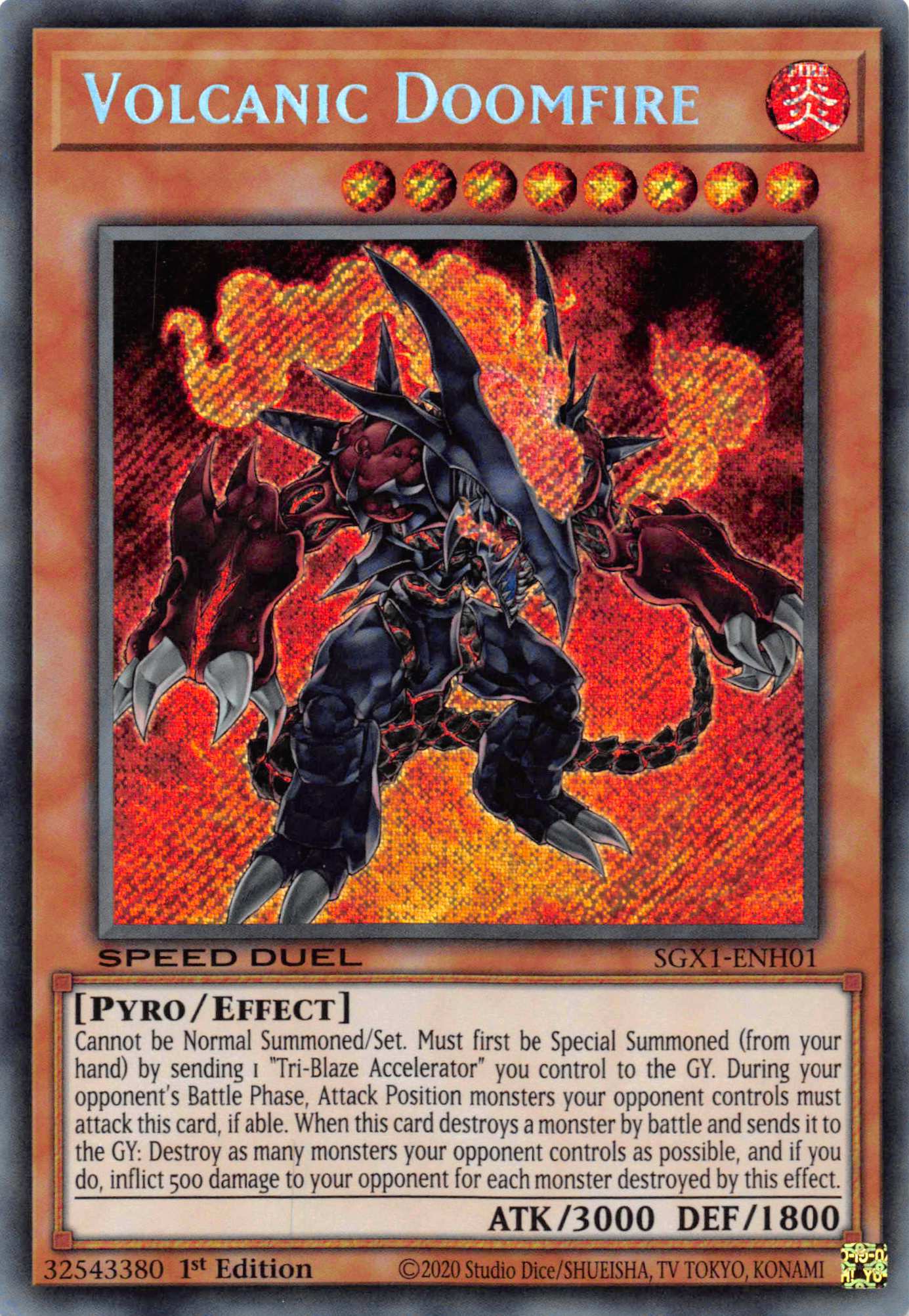 Volcanic Doomfire [SGX1-ENH01] Secret Rare | Shuffle n Cut Hobbies & Games