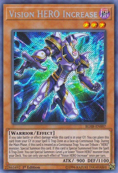 Vision HERO Increase [BLHR-EN007] Secret Rare | Shuffle n Cut Hobbies & Games