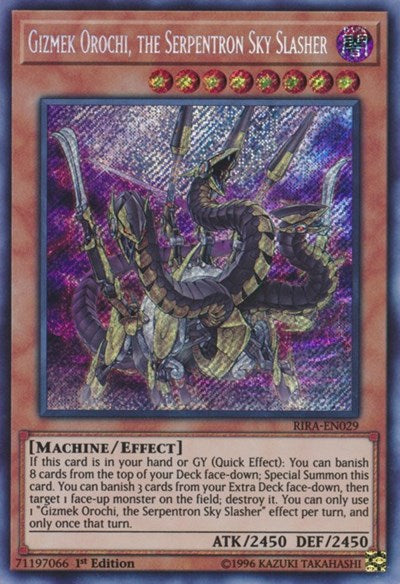 Gizmek Orochi, the Serpentron Sky Slasher [RIRA-EN029] Secret Rare | Shuffle n Cut Hobbies & Games