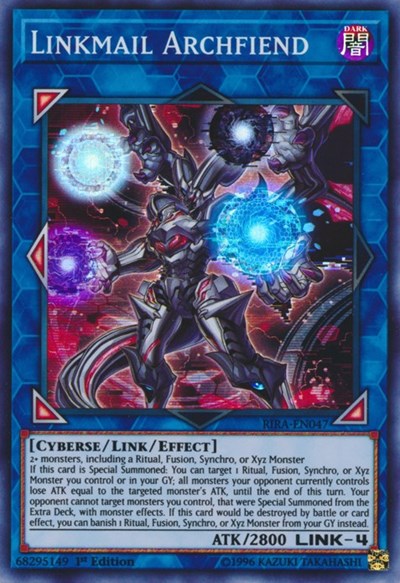 Linkmail Archfiend [RIRA-EN047] Super Rare | Shuffle n Cut Hobbies & Games