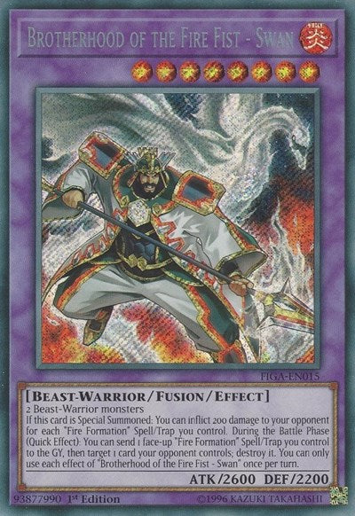 Brotherhood of the Fire Fist - Swan [FIGA-EN015] Secret Rare | Shuffle n Cut Hobbies & Games