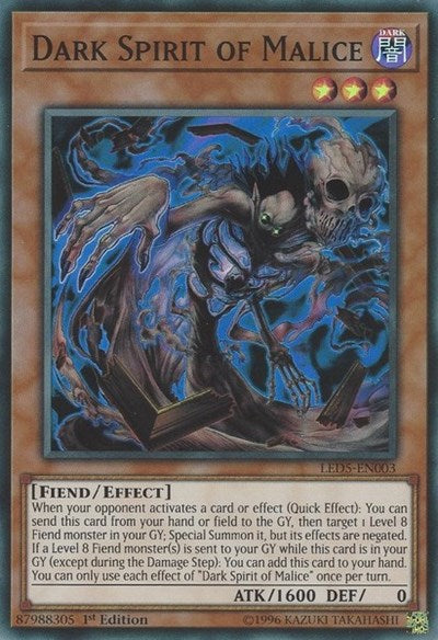 Dark Spirit of Malice [LED5-EN003] Super Rare | Shuffle n Cut Hobbies & Games