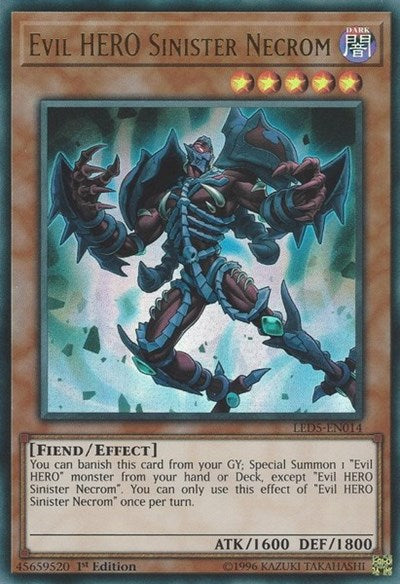 Evil HERO Sinister Necrom [LED5-EN014] Ultra Rare | Shuffle n Cut Hobbies & Games