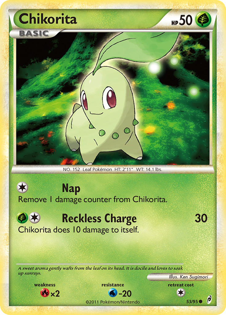 Chikorita (53/95) [HeartGold & SoulSilver: Call of Legends] | Shuffle n Cut Hobbies & Games