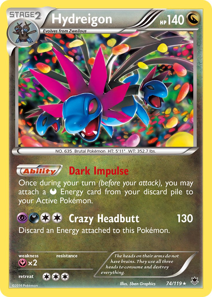 Hydreigon (74/119) (Cosmos Holo) (Blister Exclusive) [XY: Phantom Forces] | Shuffle n Cut Hobbies & Games