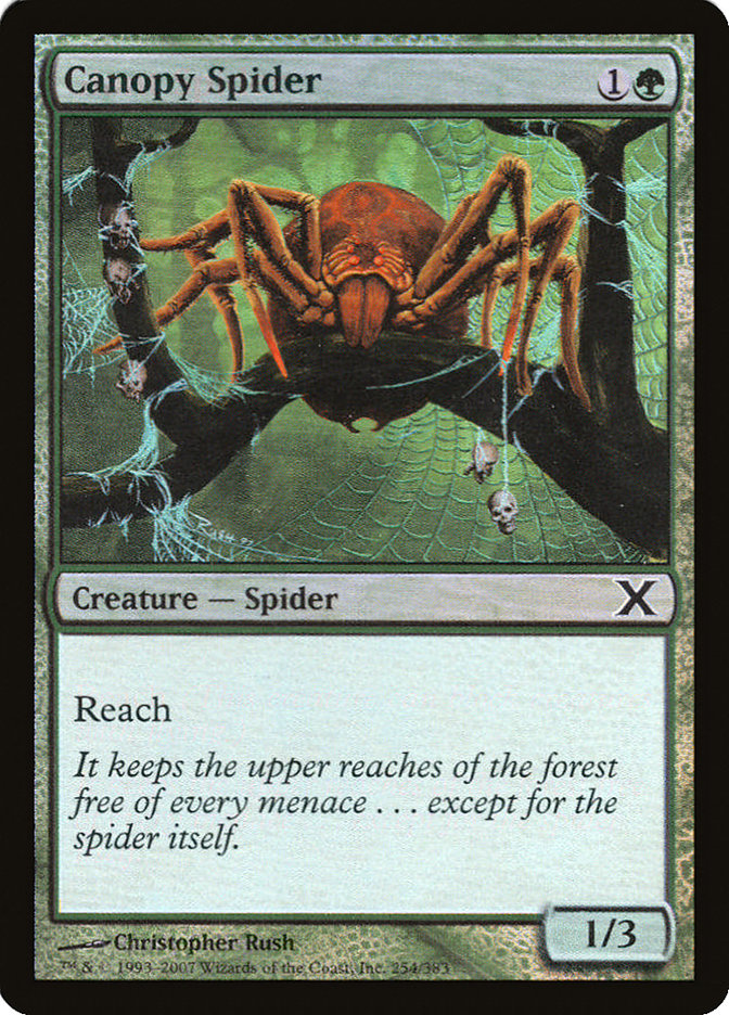 Canopy Spider (Premium Foil) [Tenth Edition] | Shuffle n Cut Hobbies & Games