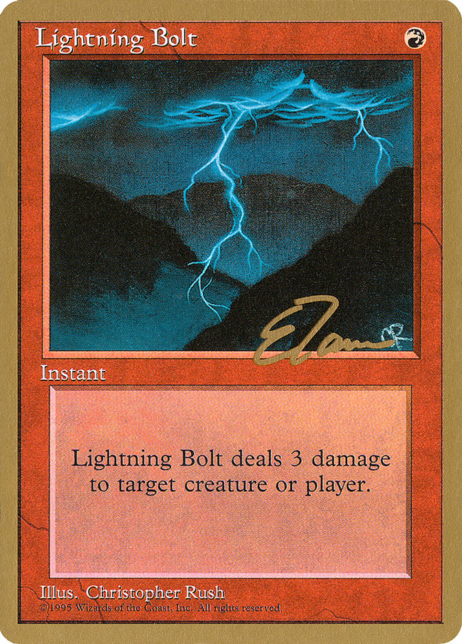 Lightning Bolt (Eric Tam) [Pro Tour Collector Set] | Shuffle n Cut Hobbies & Games