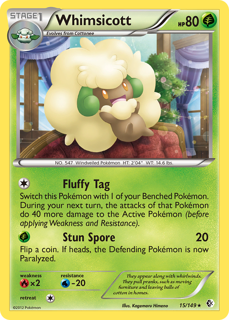 Whimsicott (15/149) [Black & White: Boundaries Crossed] | Shuffle n Cut Hobbies & Games