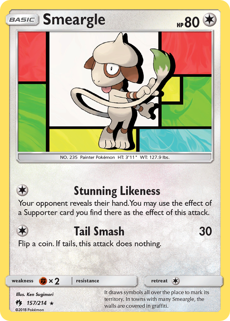 Smeargle (157/214) [Sun & Moon: Lost Thunder] | Shuffle n Cut Hobbies & Games