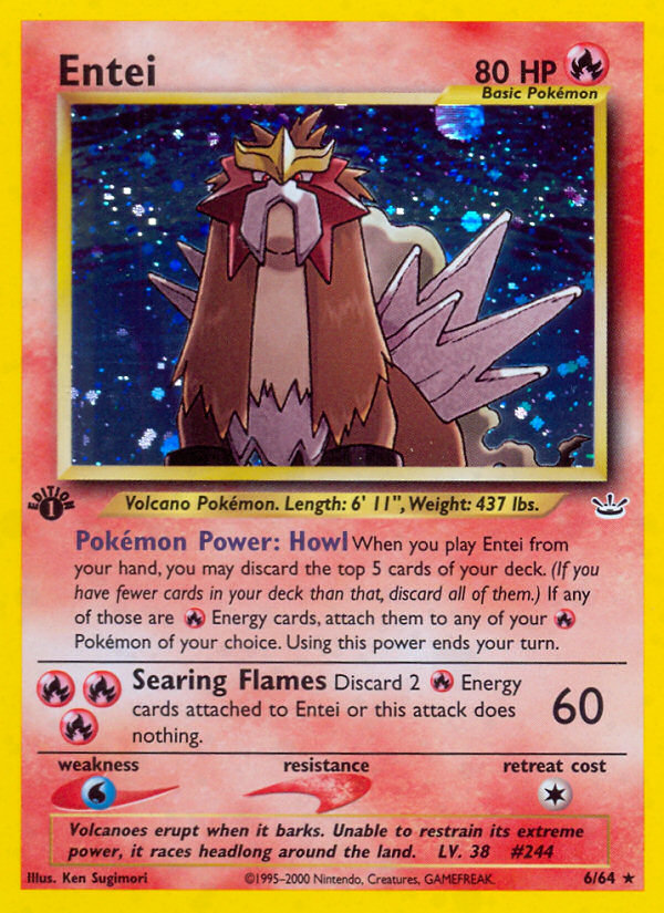 Entei (6/64) [Neo Revelation 1st Edition] | Shuffle n Cut Hobbies & Games