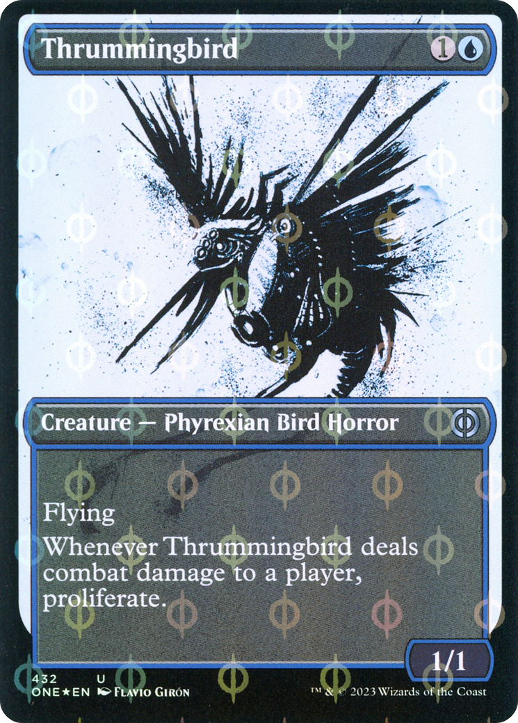 Thrummingbird (Showcase Ichor Step-and-Compleat Foil) [Phyrexia: All Will Be One] | Shuffle n Cut Hobbies & Games