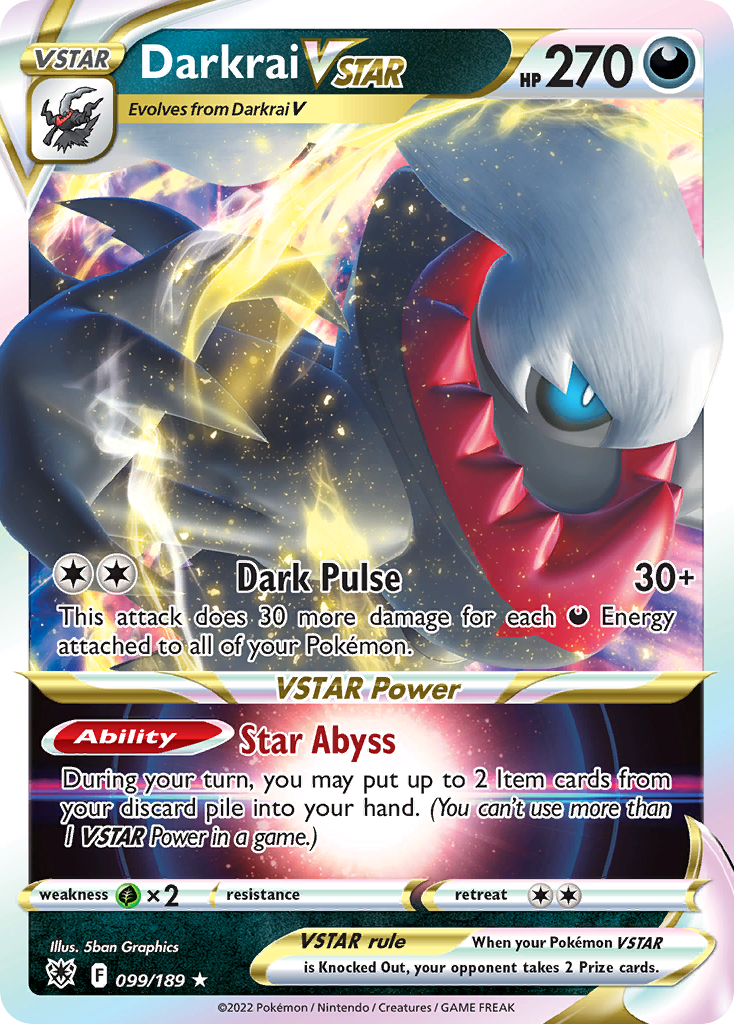 Darkrai VSTAR (099/189) (Jumbo Card) [Sword & Shield: Astral Radiance] | Shuffle n Cut Hobbies & Games