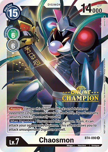 Chaosmon [BT4-090] (Online Champion) [Great Legend Promos] | Shuffle n Cut Hobbies & Games