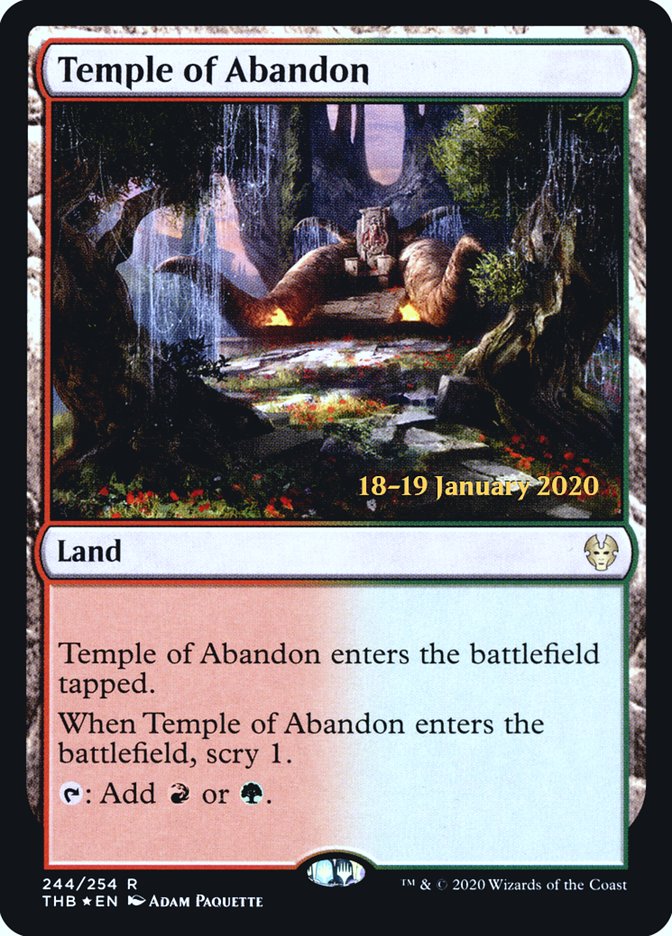 Temple of Abandon [Theros Beyond Death Prerelease Promos] | Shuffle n Cut Hobbies & Games