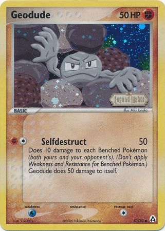 Geodude (53/92) (Stamped) [EX: Legend Maker] | Shuffle n Cut Hobbies & Games