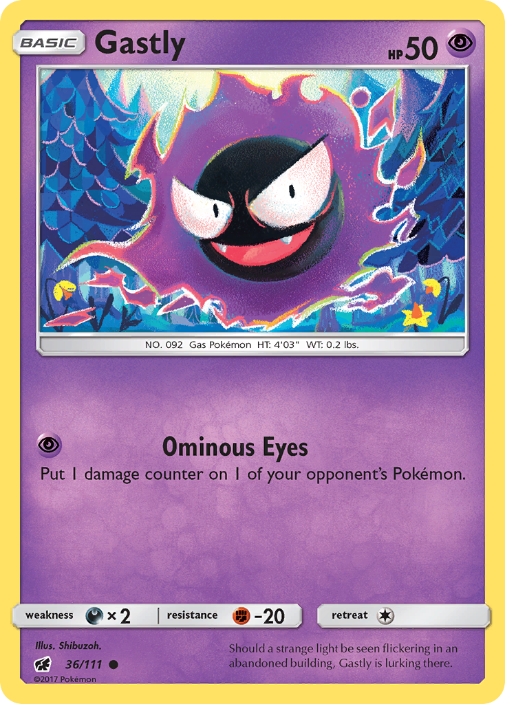 Gastly (36/111) [Sun & Moon: Crimson Invasion] | Shuffle n Cut Hobbies & Games