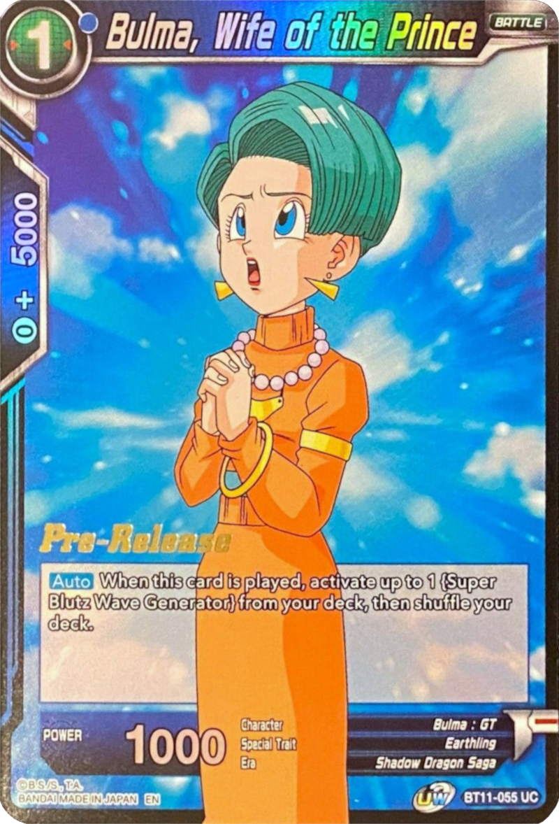 Bulma, Wife of the Prince (BT11-055) [Vermilion Bloodline Prerelease Promos] | Shuffle n Cut Hobbies & Games