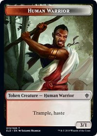 Human Warrior // Food (18) Double-Sided Token [Throne of Eldraine Tokens] | Shuffle n Cut Hobbies & Games