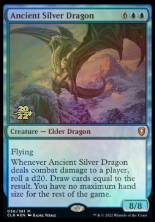 Ancient Silver Dragon [Commander Legends: Battle for Baldur's Gate Prerelease Promos] | Shuffle n Cut Hobbies & Games